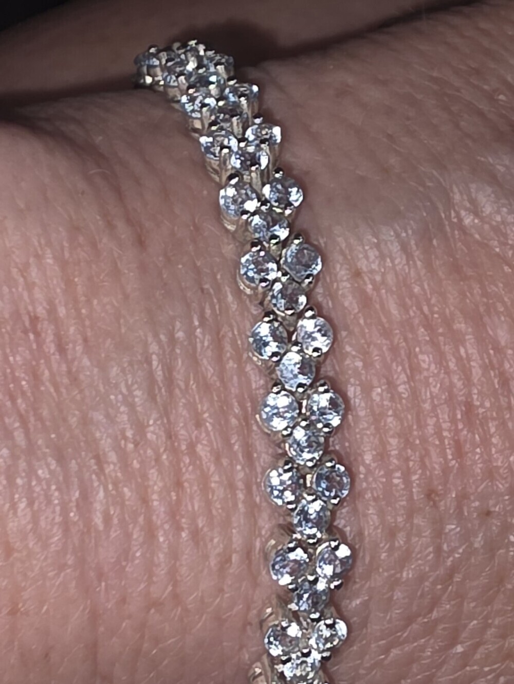 Sterling silver 925 natural aquamarine tennis bracelet 8 Inches